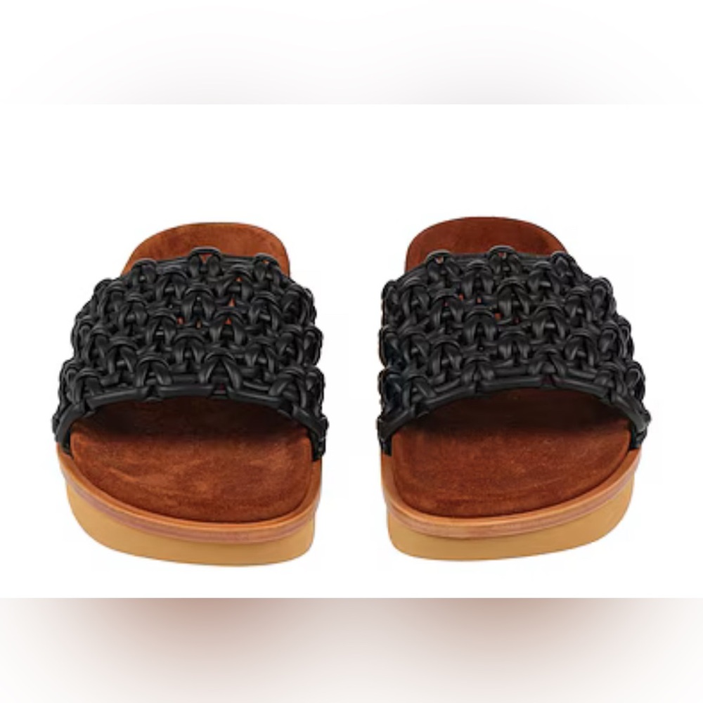 Chloe Black and Tan Woven Sandals